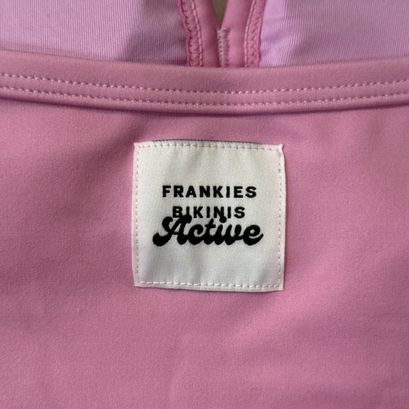 New! Frankies Bikinis Active Lively Halter Sports Bra pink 31039 - Picture 11 of 13